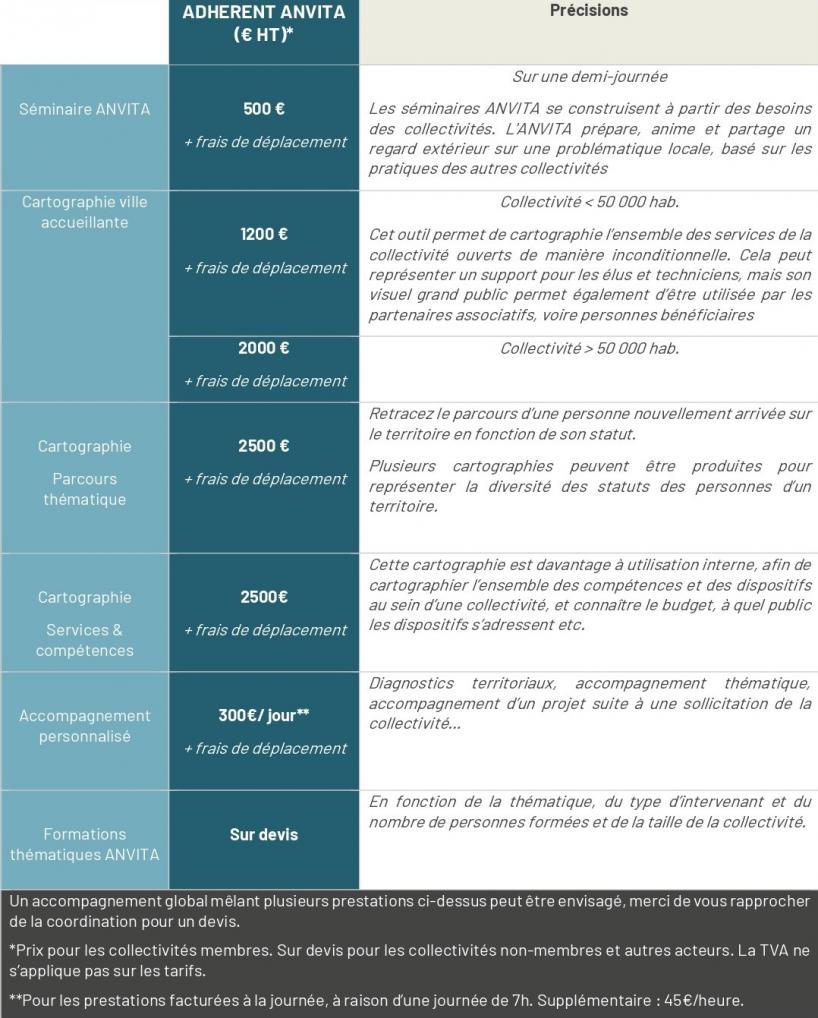 Nos tarifs 2023 page rogn